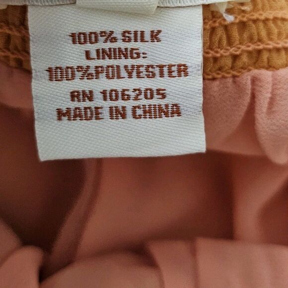 Sundance Skirt Medium Coral Orange Silk Embroidered Floral Tassels Mini Boho - Picture 3 of 9